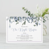 Wasserfarbe Blau Blüte Vor der Nacht Einladung (Stehend Vorderseite)