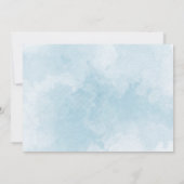 Wasserfarbe Blau Blütenlephant Babydusche Einladung (Rückseite)