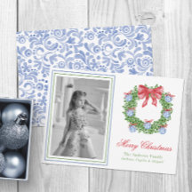 Wasserfarbe Blau Chinoiserie Ornament Obelisk Foto