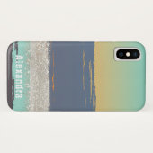 Wasserfarbe Blau Custom Case-Mate iPhone Hülle (Rückseite (Horizontal))