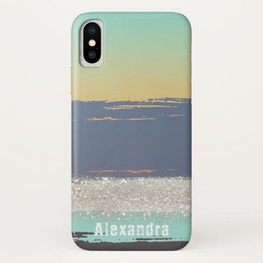Wasserfarbe Blau Custom Case-Mate iPhone Hülle (Rückseite)
