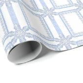 Wasserfarbe Blau Designer Schneeflocke Geschenkpapier (Rolleneckpunkt)