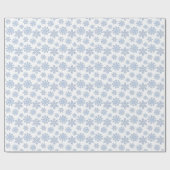 Wasserfarbe Blau Designer Schneeflocke Geschenkpapier (Flach)