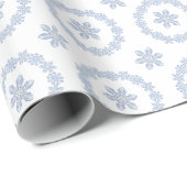 Wasserfarbe Blau Designer Schneeflocke Geschenkpapier (Rolleneckpunkt)