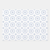 Wasserfarbe Blau Designer Schneeflocke Geschenkpapier Set (Vorderseite 3)