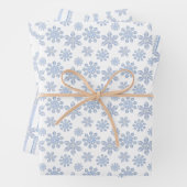 Wasserfarbe Blau Designer Schneeflocke Geschenkpapier Set (Beispiel)