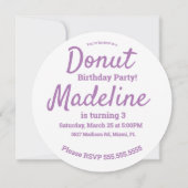 Wasserfarbe Blau Donut Sprinkle Mix Runde Einladung (Rückseite)