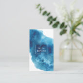 Wasserfarbe Blau Elegante Saubere Visitenkarte (Stehend Vorderseite)