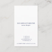 Wasserfarbe Blau Elegante Saubere Visitenkarte (Rückseite)