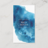 Wasserfarbe Blau Elegante Saubere Visitenkarte (Vorderseite)