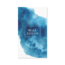 Wasserfarbe Blau Elegante Saubere Visitenkarte