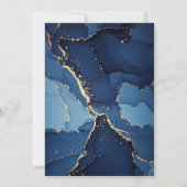 Wasserfarbe Blau Gold Marmor Abschlussfeier Einladung (Rückseite)
