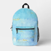 Wasserfarbe blau & Goldglitter Bedruckter Rucksack (Vorderseite)