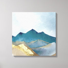 Wasserfarbe Blau Grün Goldmedaille Leinwanddruck