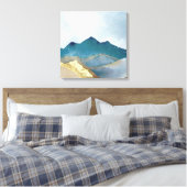 Wasserfarbe Blau Grün Goldmedaille Leinwanddruck (Insitu (Schlafzimmer))