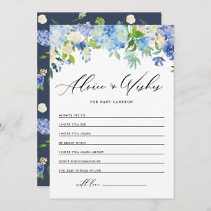 Wasserfarbe Blau Hydrangea Gut Wünsche für das Bab Hinweiskarte