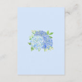 Wasserfarbe Blau Hydrangea Hochzeit wünschend gut Begleitkarte (Rückseite)