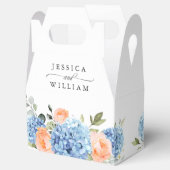 Wasserfarbe Blau Hydrangea Roses Geschenk Hochzeit Geschenkschachtel (Geöffnet)