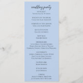 Wasserfarbe Blau Hydrangea Weißrosen Hochzeit Programm (Rückseite)