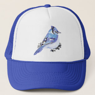 Wasserfarbe Blau Jay Bird Kunst, Dichtung und Musi Truckerkappe