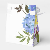 Wasserfarbe Blau Lila Blütenblume Personalisierte  Geschenkschachtel (Rückseite)