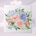 Wasserfarbe Blau Pink Hydrangea Peony Spring Flora Fliese<br><div class="desc">Bringen Sie die Schönheit des Frühlings in Ihren Raum mit unserer Watercolor Blue Pink Hydrangea Peony Spring Floral Keramik Fliesen. Ideal für Blume- und Naturliebhaber!</div>