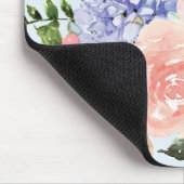 Wasserfarbe Blau Pink Hydrangea Peony Spring Flora Mousepad (Ecke)