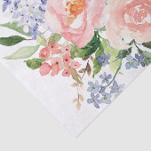 Wasserfarbe Blau Pink Hydrangea Peony Spring Flora Seidenpapier (Ausschnitt)