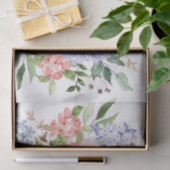 Wasserfarbe Blau Pink Hydrangea Peony Spring Flora Seidenpapier (Geschenk)