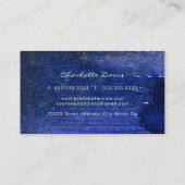 Wasserfarbe Blau Pinselstriche Schlaganfall Visite Visitenkarte (Rückseite)