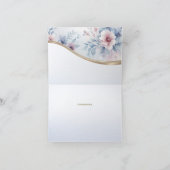 Wasserfarbe Blau Rosa Blütenblume Danke Karte (Innenseite)