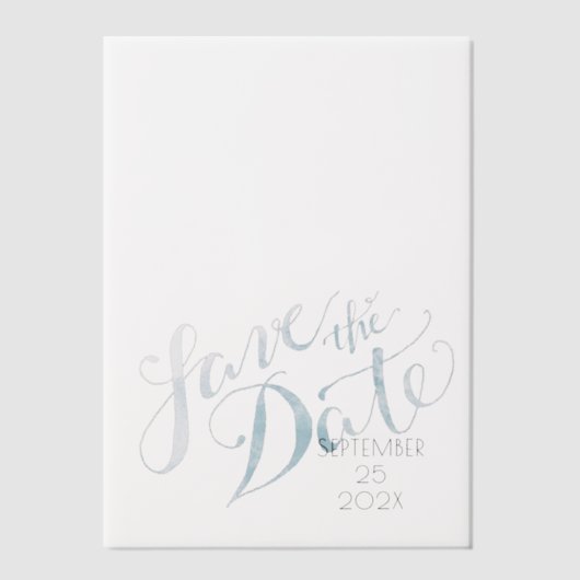 Wasserfarbe Blau Save the Date Overlay Pergament Einladungen (Vorderseite)