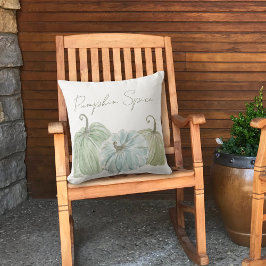 Wasserfarbe Blau und grüner Pumpkin Gewürz Kissen