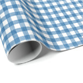 Wasserfarbe Blau und Weiß Gingham Geschenkpapier (Rolleneckpunkt)