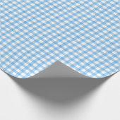 Wasserfarbe Blau und Weiß Gingham Geschenkpapier (Ecke)