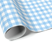 Wasserfarbe Blau und Weiß Gingham Geschenkpapier (Rolleneckpunkt)