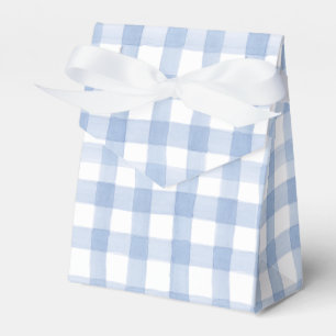 Wasserfarbe Blau und Weiß Gingham Geschenkschachtel