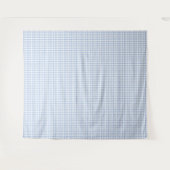 Wasserfarbe Blau und Weiß Gingham Wandteppich (Vorderseite (Horizontal))
