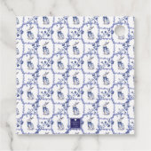 Wasserfarbe Blau & Weiß Chinoiserie Bunny Rabbi Geschenkanhänger (Rückseite)