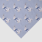 Wasserfarbe Blau & Weiß Chinoiserie Bunny Rabbi Seidenpapier (Ausschnitt)