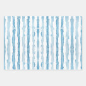 Wasserfarbe blau, weiß gestrichen geschenkpapier set (Vorderseite 3)
