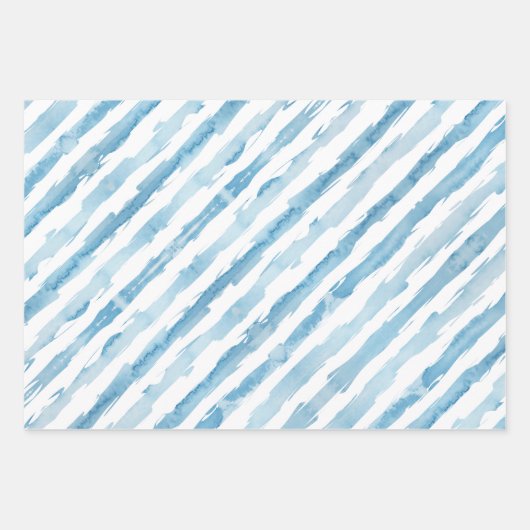 Wasserfarbe blau, weiß gestrichen geschenkpapier set (Vorderseite 2)