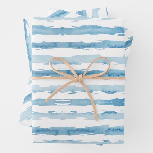 Wasserfarbe blau, weiß gestrichen geschenkpapier set (Beispiel)