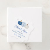 Wasserfarbe Blau weiße Pumpkins Fall Brautparty Geschenkanhänger (Beispiel)