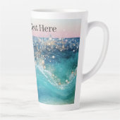 Wasserfarbe Blau Weißer Ozean Wave Benutzerdefinie Milchtasse (Rechts)