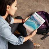 Wasserfarbe Blau Weißer Ozean Wave Benutzerdefinie Notizblock