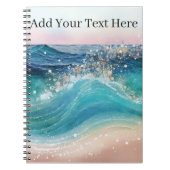 Wasserfarbe Blau Weißer Ozean Wave Benutzerdefinie Notizblock (Vorderseite)