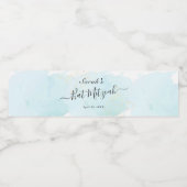 Wasserfarbe Blau x Gold Bat Mitzvah Wasserflaschenetikett (Einzelnes Label)
