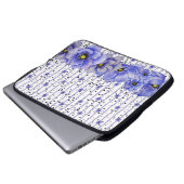 WASSERFARBE BLAUE ANEMONE POPPIES LAPTOPSCHUTZHÜLLE (Vorne Knopf)