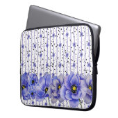 WASSERFARBE BLAUE ANEMONE POPPIES LAPTOPSCHUTZHÜLLE (Vorderseite Links)